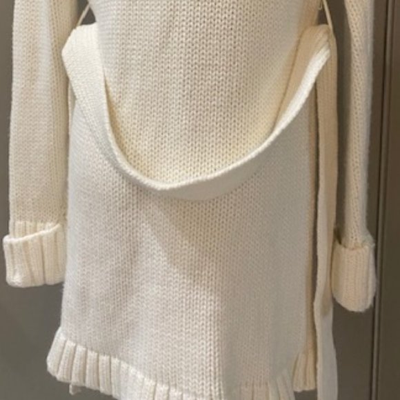 Zara Sweater White Belt Long M - Picture 11 of 15